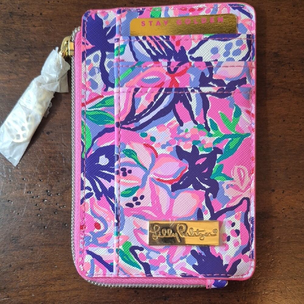 Lilly Pulitzer Colorful Floral Zip Wallet 6 X 4